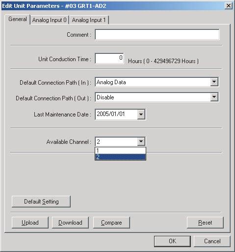 Analog Input Units Section 5-4 2. Click the I/O Module Tab. 3. Click the Edit Button in the I/O Module Tab Page. The Edit Unit Parameters Window will be displayed. 4.