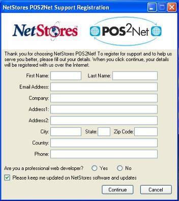 Next Click download or the POS2Net logo image. 3. Fill out the registration information and click Continue. Save the file to download to your desktop. 4.