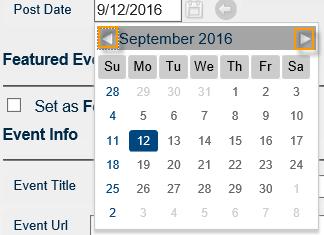 CHAPTER 4: Use Field Icons in EMS Master Calendar Use the forward and back buttons to scroll through the months for a given year. Select a different month for a given year.