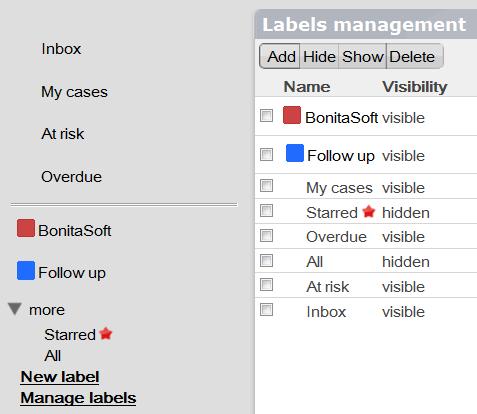 then select Labels -> Apply from the task bar at the top of the inbox. Figure 145.
