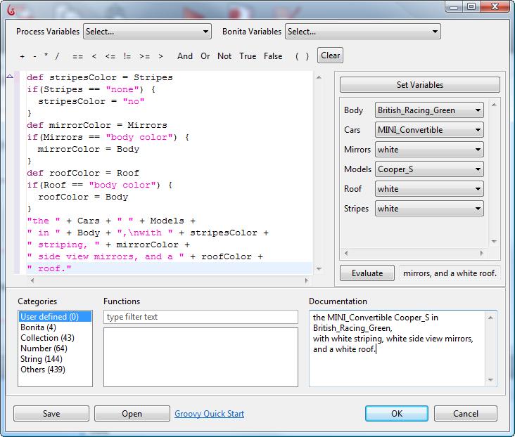 2 Write expressions using the Groovy script editor For more information on writing scripts in Groovy, see http://groovy.codehaus.org/.
