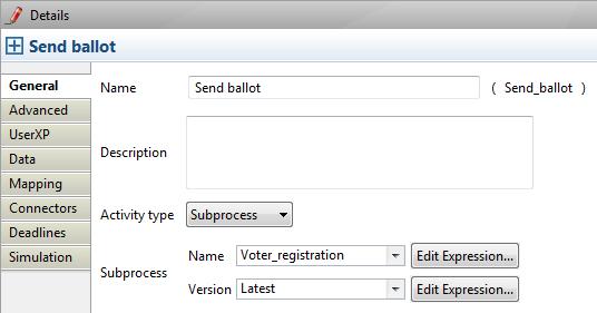 Go to Step -> Details -> General -> Subprocess. Figure 47. Associate the Subprocess with its parent Process Browse the Processes in your Workspace and select the Subprocess you ve created.