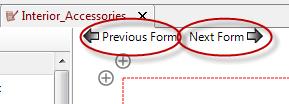 Figure 119. Navigate between multiple forms Multi-page forms are presented in the order they are listed in Details -> Forms.