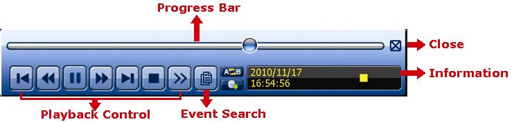 Click on the quick menu bar to display the playback control panel, and click to play the latest recorded video clip, or click to enter the search list.