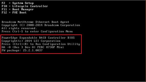 To configure the RAID controller: 1 Boot the server hardware.