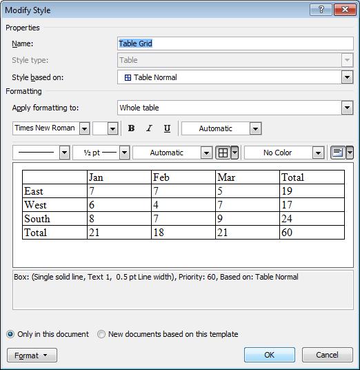 AutoFormat a table Word has many combinations of formats already defined. You apply a combination by selecting its name from a list of table formats. View available table formats 1.