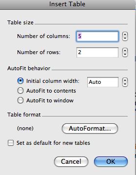Word has powerful options for customizing lists Setting up tables: From the Table