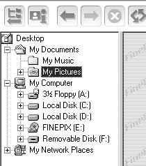 Selecting Folders When you select a folder, the folder name is highlighted and the images in that folder are displayed in the thumbnail display area.