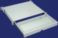 Shelves with lockable drawers for safe stowage of service documentation and shelves
