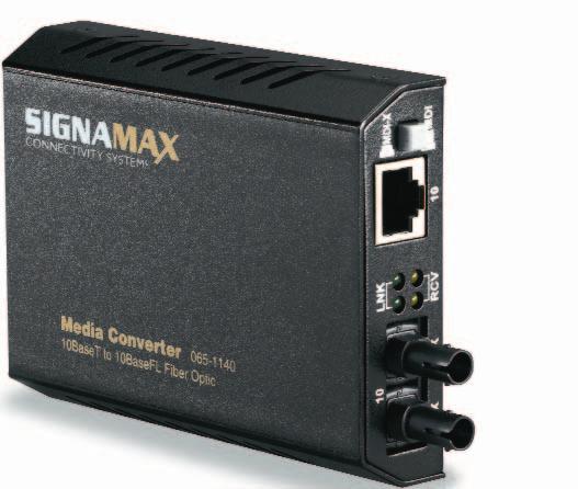 AMEDIA CONVERTER SYSTEMS Non-switching Fiber Optic Converters Signamax Connectivity Systems Fiber Optic Media Converters reduce cabling cost by providing flexible, non-switched fiber optic solutions
