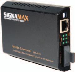 AMEDIA CONVERTER SYSTEMS Stand Alone Managed Switching 10/100 Media Converters Signamax Connectivity Systems 065-1600 series Standalone Managed Switching 10/100 Media Converters are