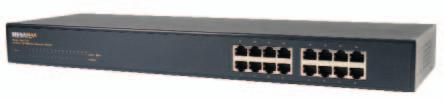 B ETHERNET SWITCHES 10/100BaseT/TX Rack Mount Unmanaged Ethernet Switch Signamax Connectivity Systems 10/100BaseT/TX Ethernet Switches feature 16 or 24 10/100 ports, with the 065-7331 and 065-7341