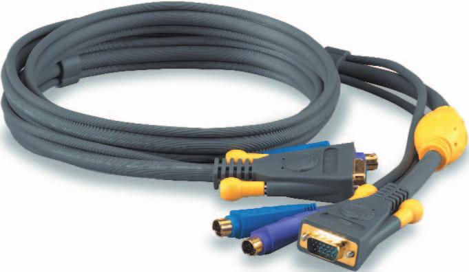 DKWM SWITCHES KVM Hydra Cables Tangle-proof, single-cable design combines monitor, keyboard and mouse cables into a single, flexible bundle.