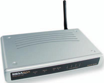 E WIRELESS LAN 54/108 Mbps Wireless Broadband Router Signamax 065-1786 is an IEEE 802.11g compliant wireless router with a built in four-port fast Ethernet switch.