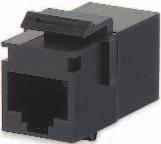 Jacks are available in various colors and are supplied with three color-matched icon tabs and dust covers for voice or data identification.