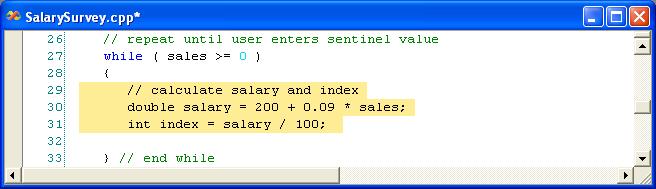 13.4 Constructing the Salary Survey Application (Cont.) Figure 13.16 Calculating salary.