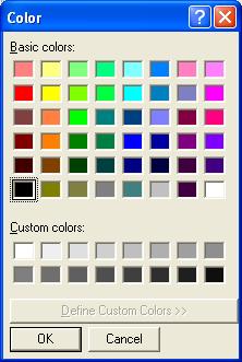 Color settings 2 Select a color and click [OK]. The edit screen displays each layer in its specified color.