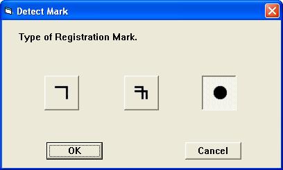 Recognizing the register marks If there are the register marks on the placed drawing, it is possible to recognize the register marks and cut. 1 Select "Detect Mark" of "Setup Menu".