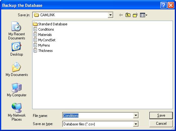 Back Up Database Back up the database contents at a specified location.