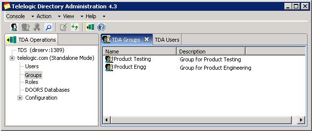 Chapter 3: Telelogic Directory Server Administration (TDA) Managing roles The TDS defines the roles that can be assigned to the users.