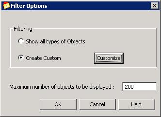 Chapter 3: Telelogic Directory Server Administration (TDA) 1. On the View menu, click Filter Option. 2.