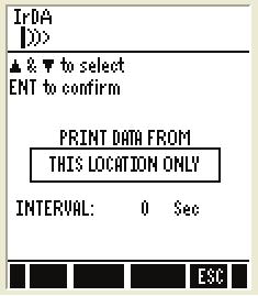4. Press PRIN (F2). The screen appears for you to select printing options. 5.