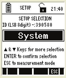 Function Keys available in setup key function screen: To select individual setup ENTER To select or confirm the selection. NEXT-P To navigate to next page.