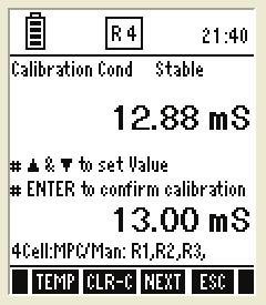 2.7 Manual Calibration Note: If you wish to completely re-calibrate the meter, you need to clear previous calibration data. Press CLR-C (F2) key to clear previous calibration.