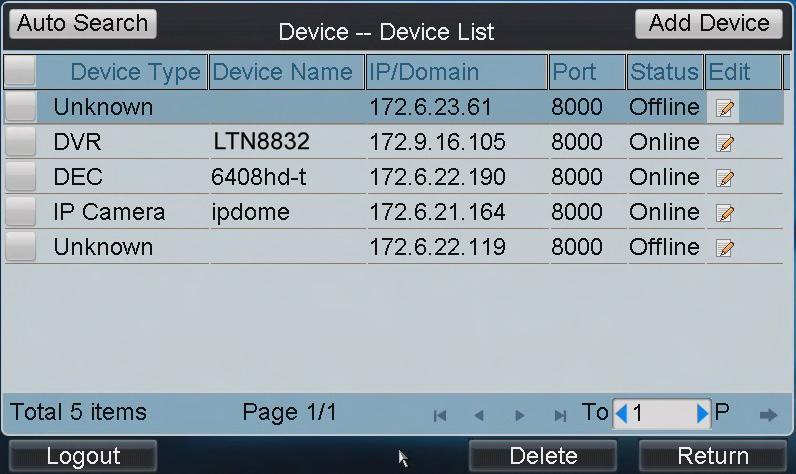 Return to the Device-Device List interface, and the successfully added device is shown on the list.