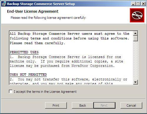 The End-User License Agreement will be displayed.