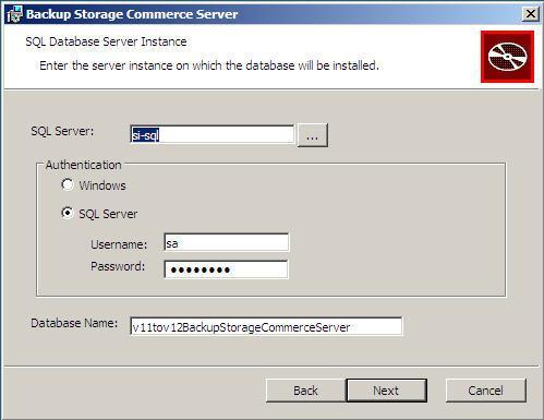 Next, you will select the SQL Database Server Provider for your existing installation. Click [Next] when you are ready to proceed.