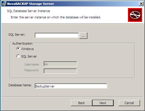 Next, you will select the SQL Database Server Provider for your existing installation. Click [Next] when you are ready to proceed.
