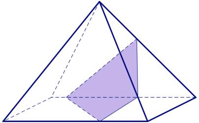 2D shape: Slice made in the pyramid Slice as a 2D shape a. A triangle b. A quadrilateral c. A pentagon 3.