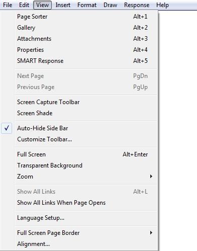 Menu - View First 5 Side bar Will explain more Screen Capture Toolbar On Handout Screen Shade Useful for