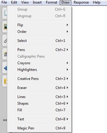Menu - Draw Group / Ungroup Objects together/apart Flip Order