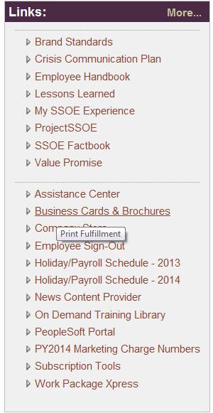 Getting Started / Site Login Welcome to the SSOE efulfillment Center. This online site will allow you to place orders for customized business cards, pre-printed materials, and brochures.