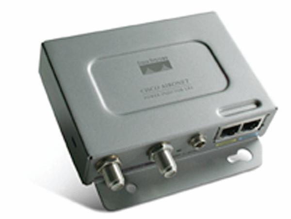 Power Injector The Cisco Aironet Bridge Power Injector converts the standard 10/100BASE-T Ethernet interface that is suitable for weather-protected areas to a dual F-Type connector interface for