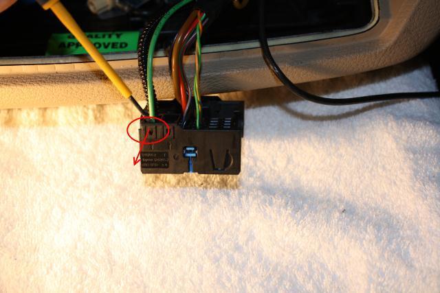 quadlock connector of the GPS module PNP harness. WARNING!