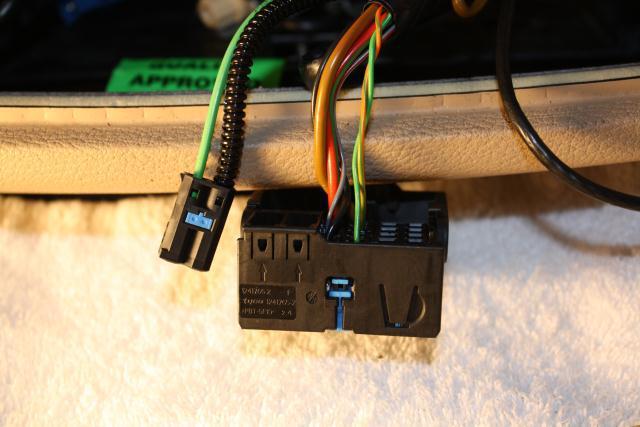 5. Connect the Main quadlock connector harness into the opposite end of the GPS PNP quadlock harness.