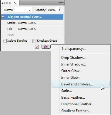 Working with graphics 1 4 In the Effects panel, confirm that Object is highlighted.