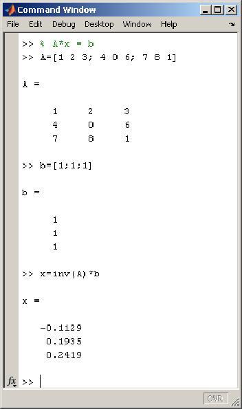 Computations in MATLAB The basic data type is a matrix algorithms optimized to work with