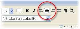 Create a textbox over the RED rectangle and input the text required for the Button: Feedback Make sure the text is CENTRED in the textbox by clicking the Centre Align button on the Properties pane.