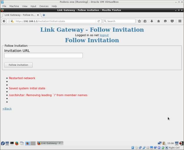 Follow invitation Click Next to apply the network configuration.