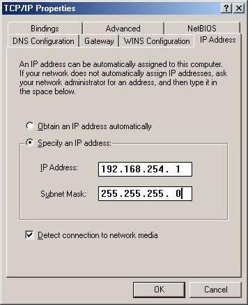 In order to communicate with a TC1910 that is set to default, the user s PC IP address must be set within the range of 192.168.254.1 to 192.168.254.254, with a Network Mask of 255.255.255.0. To check your PC's IP Address and Network Mask.