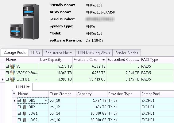 Using EMC Storage Integrator to manage storage for Exchange Chapter 4: Solution Implementation You can also use EMC Storage Integrator (ESI) to provision and manage storage for Exchange on VNX or