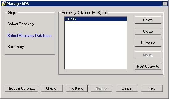 Mail Item Recovery An RDB recovery can be performed from another mailbox server that is not part of the DAG but is part of the same Exchange organization.