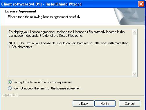 1) procedure, in the following dialog box as Fig 2.1.1 and enter into Fig 2.1.2. Fig 2.1.1 Client software installation Fig 2.