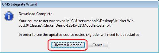 Step 30: You will be prompted to Restart igrader.