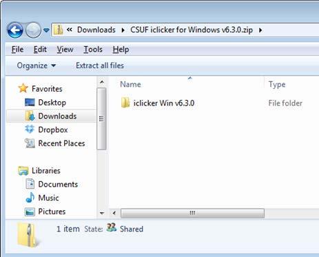 Step 6: Download the CSUF iclicker for Windows v6.3.0.zip file from the IT website to your PC.