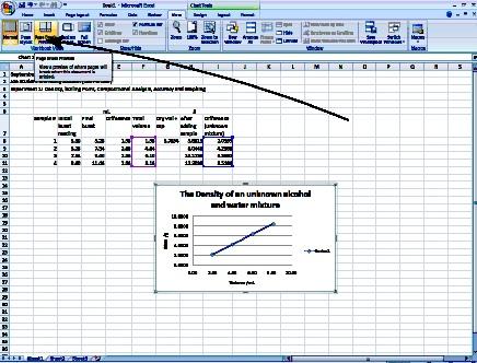 28. To arrange the data and graph for printing, Click on the View option at the top, and then